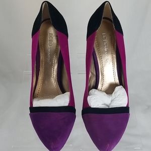 BCBGeneration Purple Color Block Heels